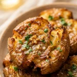 Crispy Smashed Potatoes With Garlic Butter Extra Crispy Roasted Viral Air Fryer