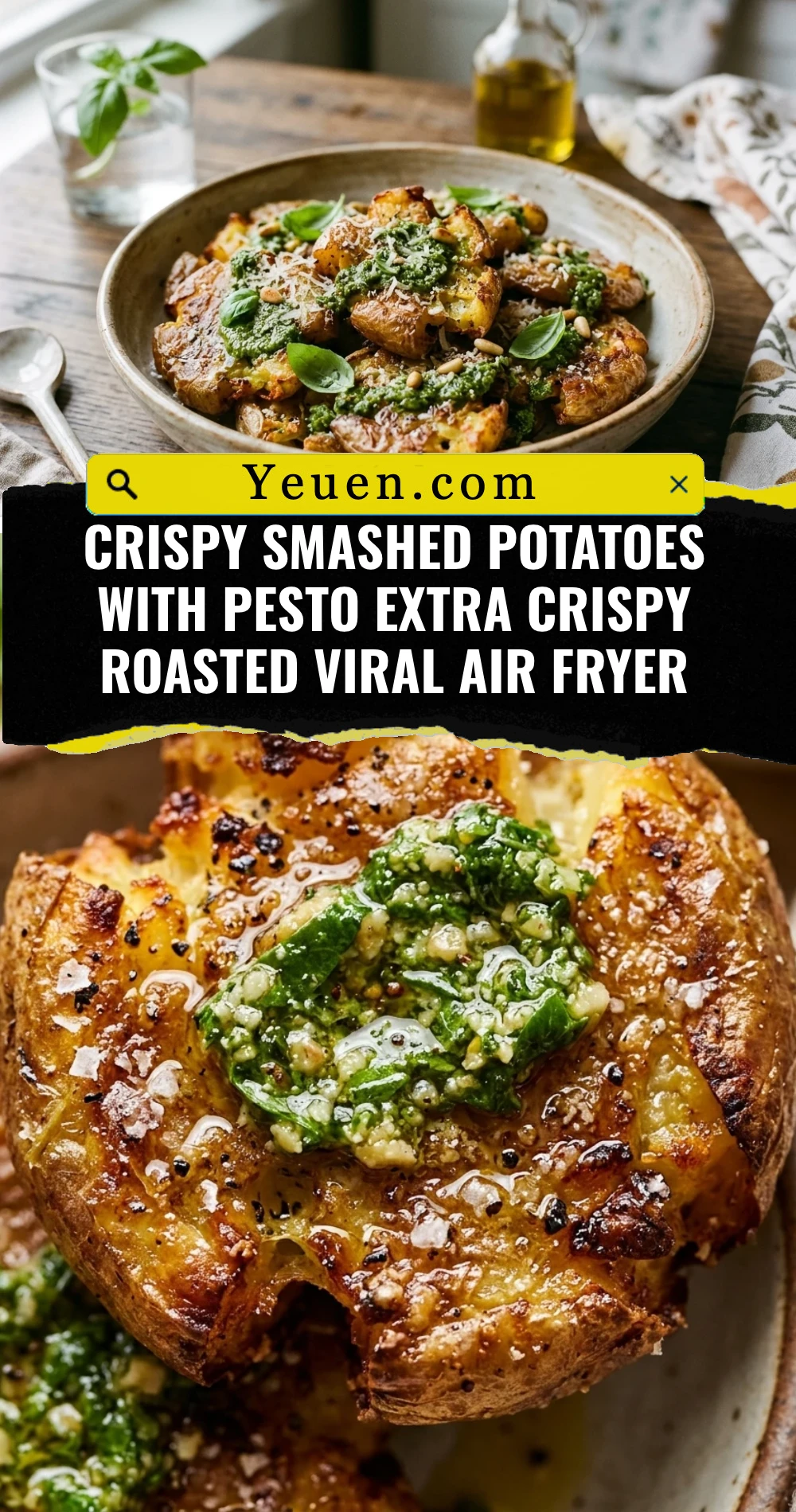 Crispy Smashed Potatoes With Pesto Extra Crispy Roasted Viral Air Fryer