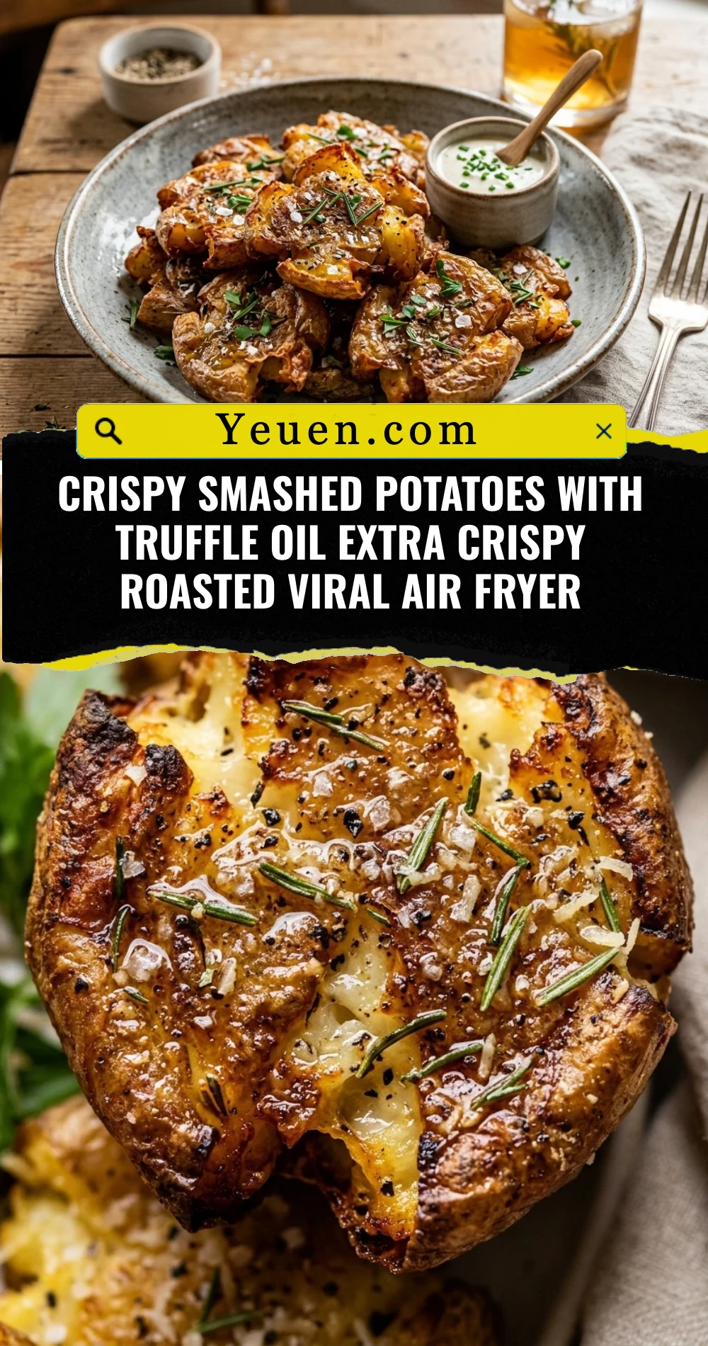 Crispy Smashed Potatoes With Truffle Oil Extra Crispy Roasted Viral Air Fryer