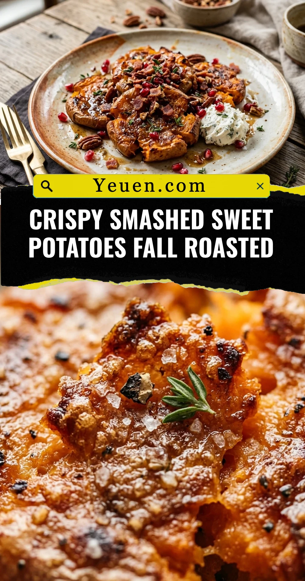 Crispy Smashed Sweet Potatoes Fall Roasted