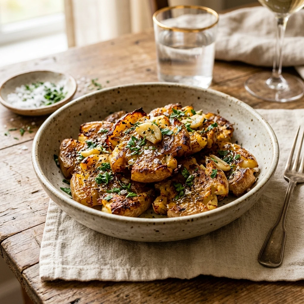 Crispy Smashed Turnips Roasted Garlic Butter