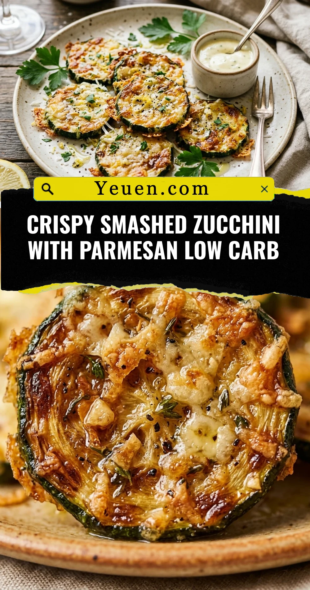 Crispy Smashed Zucchini With Parmesan Low Carb
