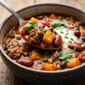 Crockpot Pumpkin Chili - Set & Forget Dinner