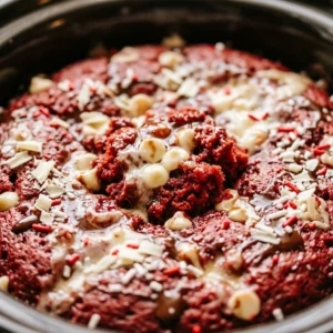 Crockpot Red Velvet Dump Cake Christmas Easy 3 Ingredient Holiday