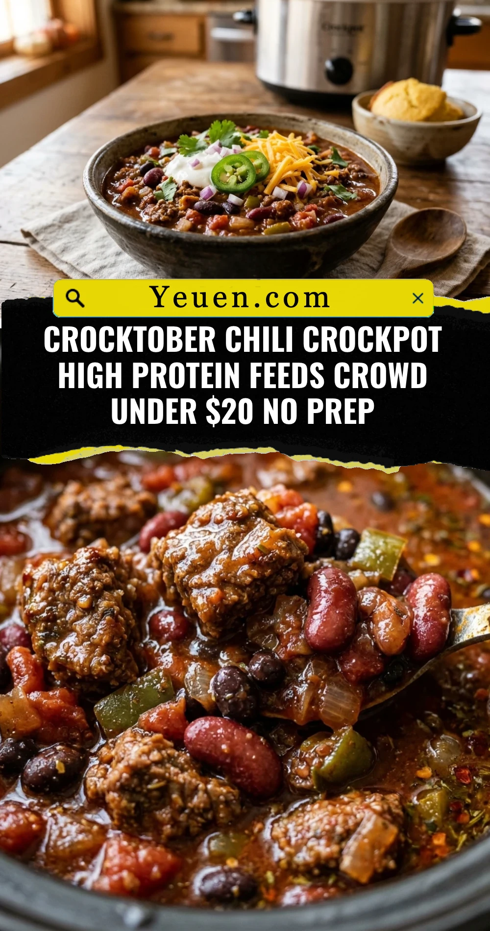 Crocktober Chili Crockpot High Protein Feeds Crowd Under $20 No Prep