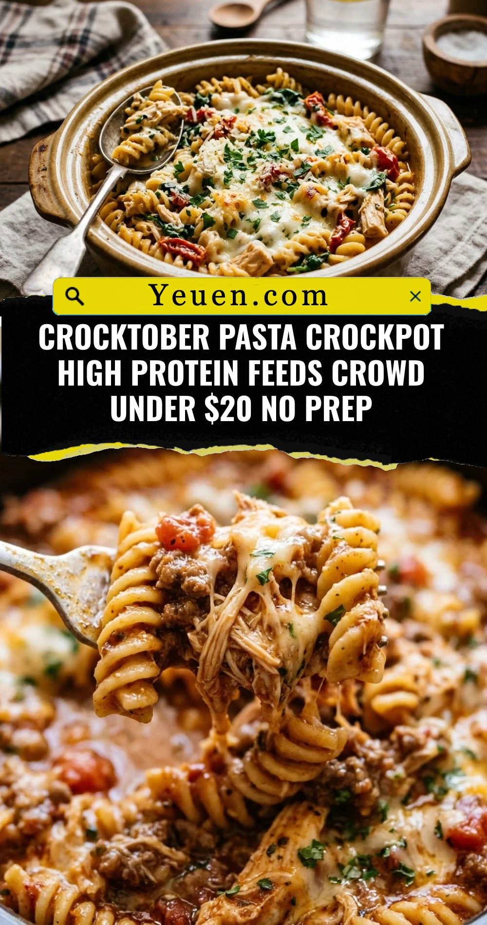 Crocktober Pasta Crockpot High Protein Feeds Crowd Under $20 No Prep