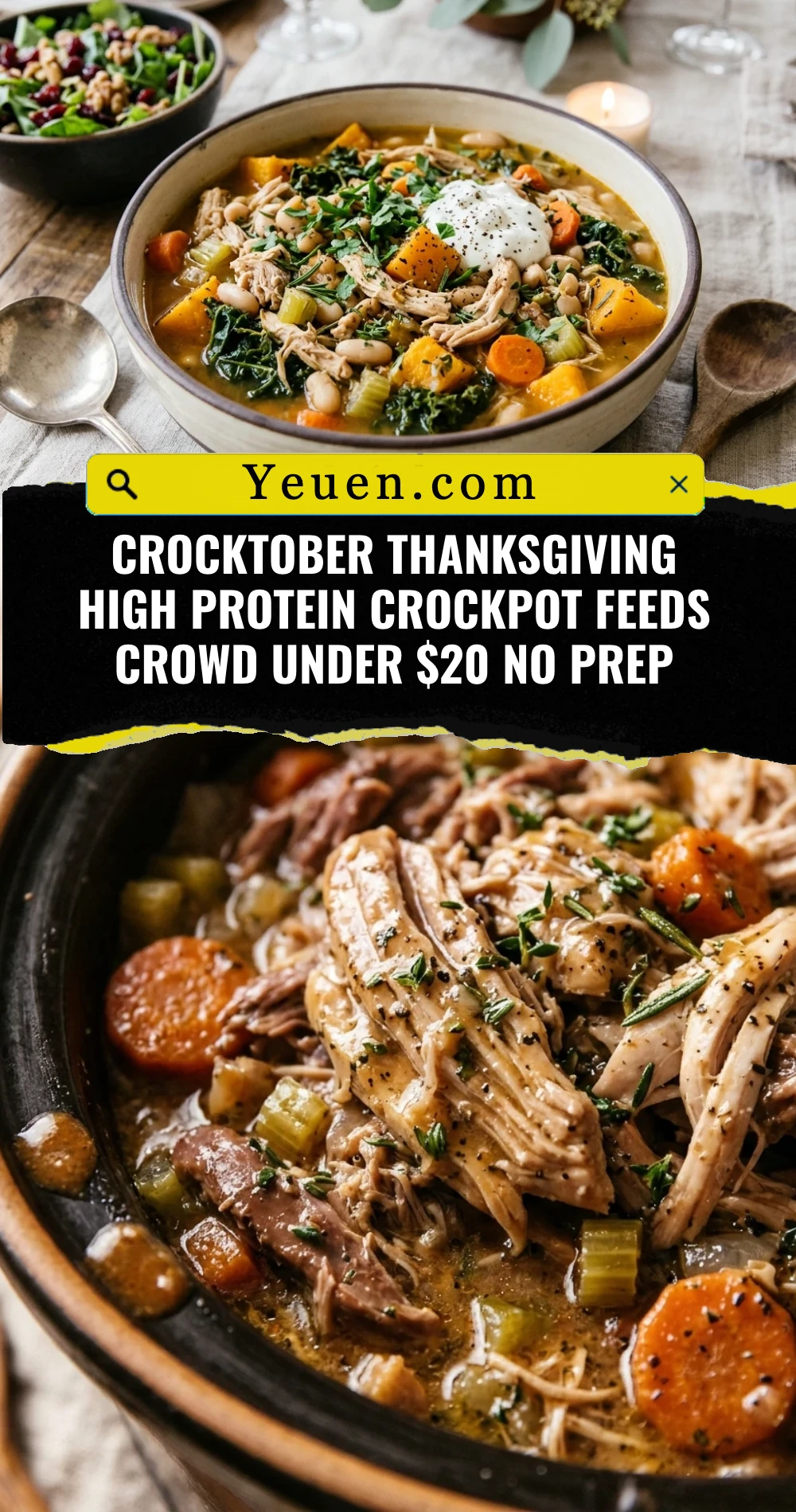 Crocktober Thanksgiving High Protein Crockpot Feeds Crowd Under $20 No Prep