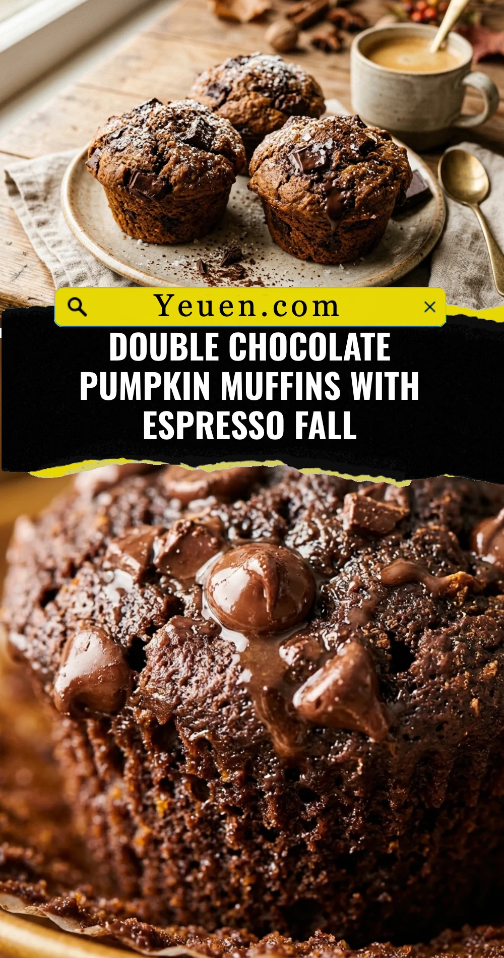 Double Chocolate Pumpkin Muffins With Espresso Fall