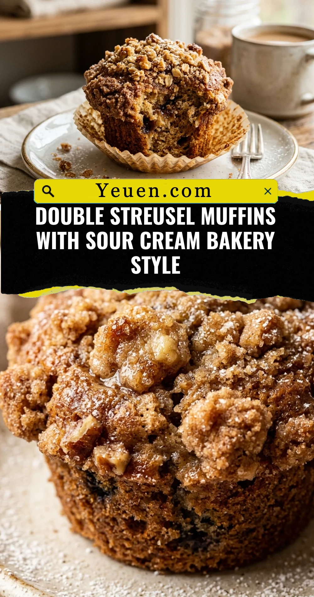 Double Streusel Muffins With Sour Cream Bakery Style
