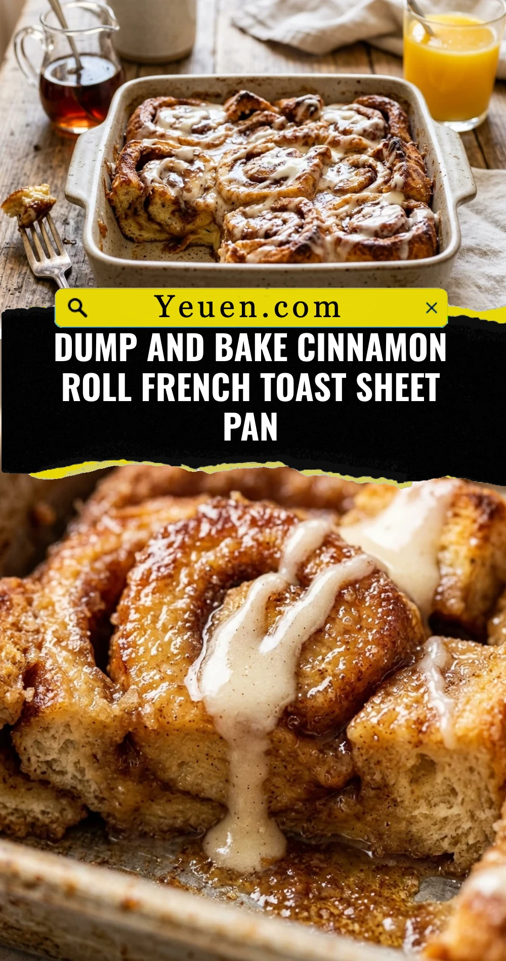 Dump And Bake Cinnamon Roll French Toast Sheet Pan