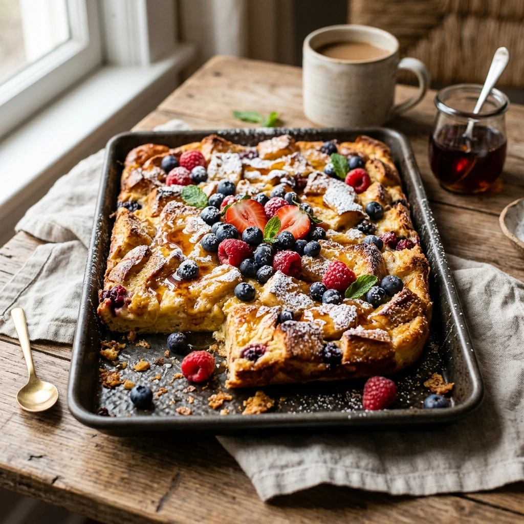 Dump And Bake French Toast 3 Ingredient Sheet Pan
