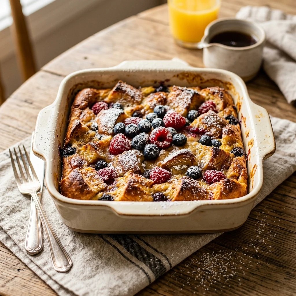 Dump And Bake French Toast Casserole 3 Ingredient No Fail