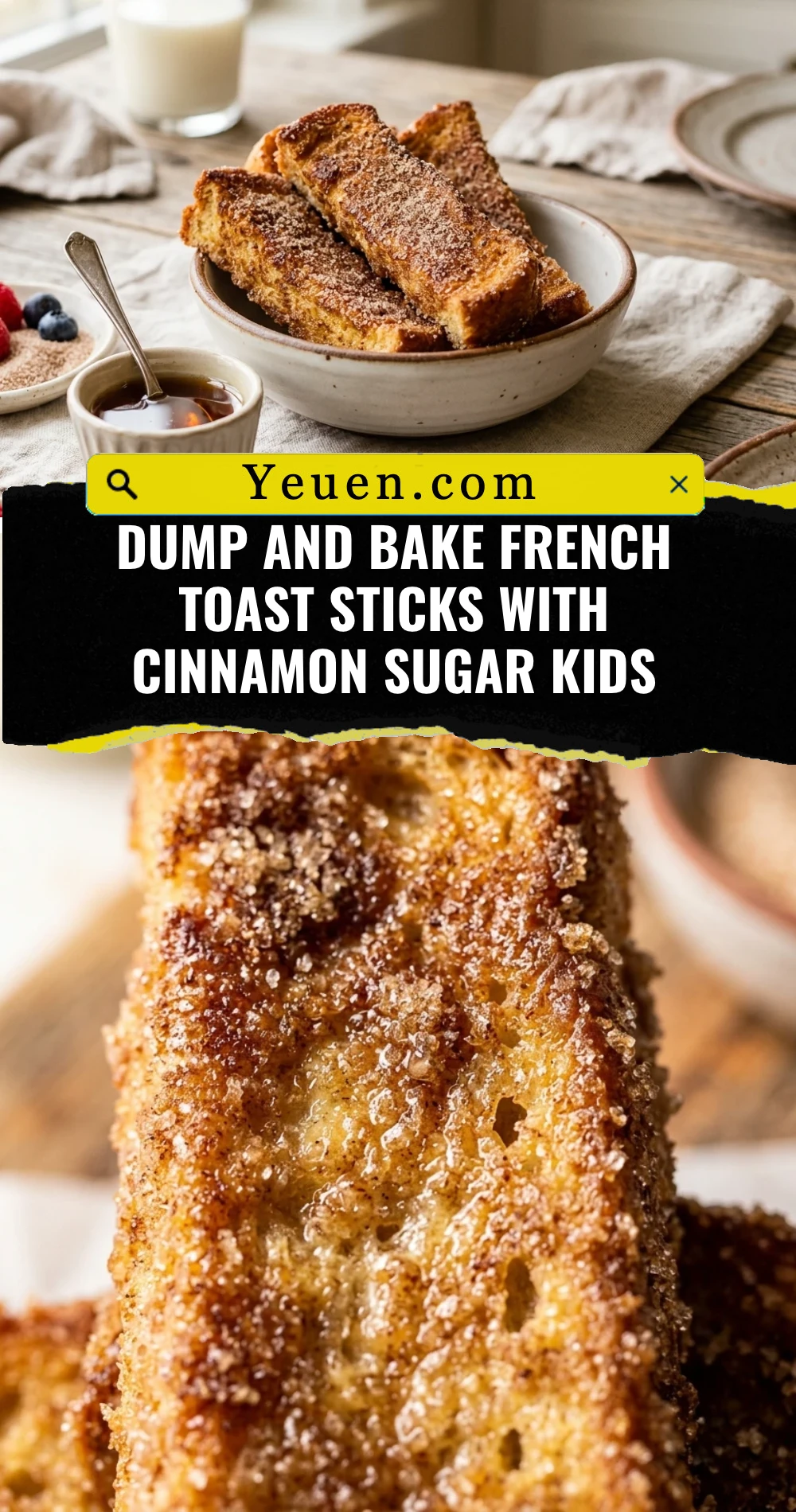 Dump And Bake French Toast Sticks With Cinnamon Sugar Kids