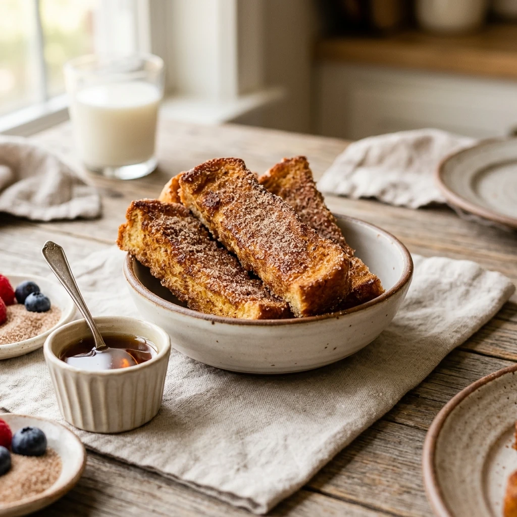 Dump And Bake French Toast Sticks With Cinnamon Sugar Kids