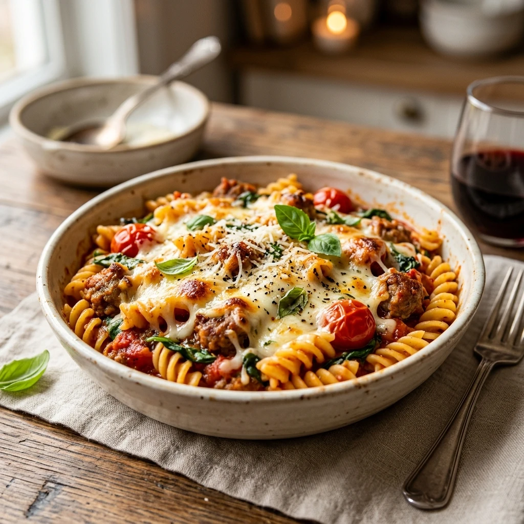 Dump and Bake Pasta - No Boiling Needed!