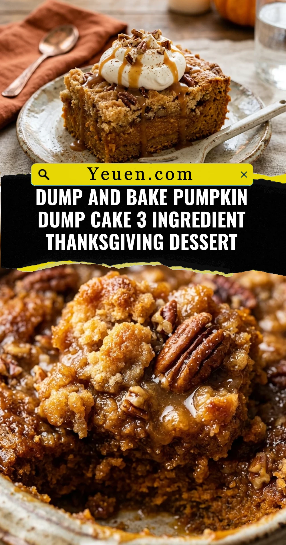 Dump And Bake Pumpkin Dump Cake 3 Ingredient Thanksgiving Dessert