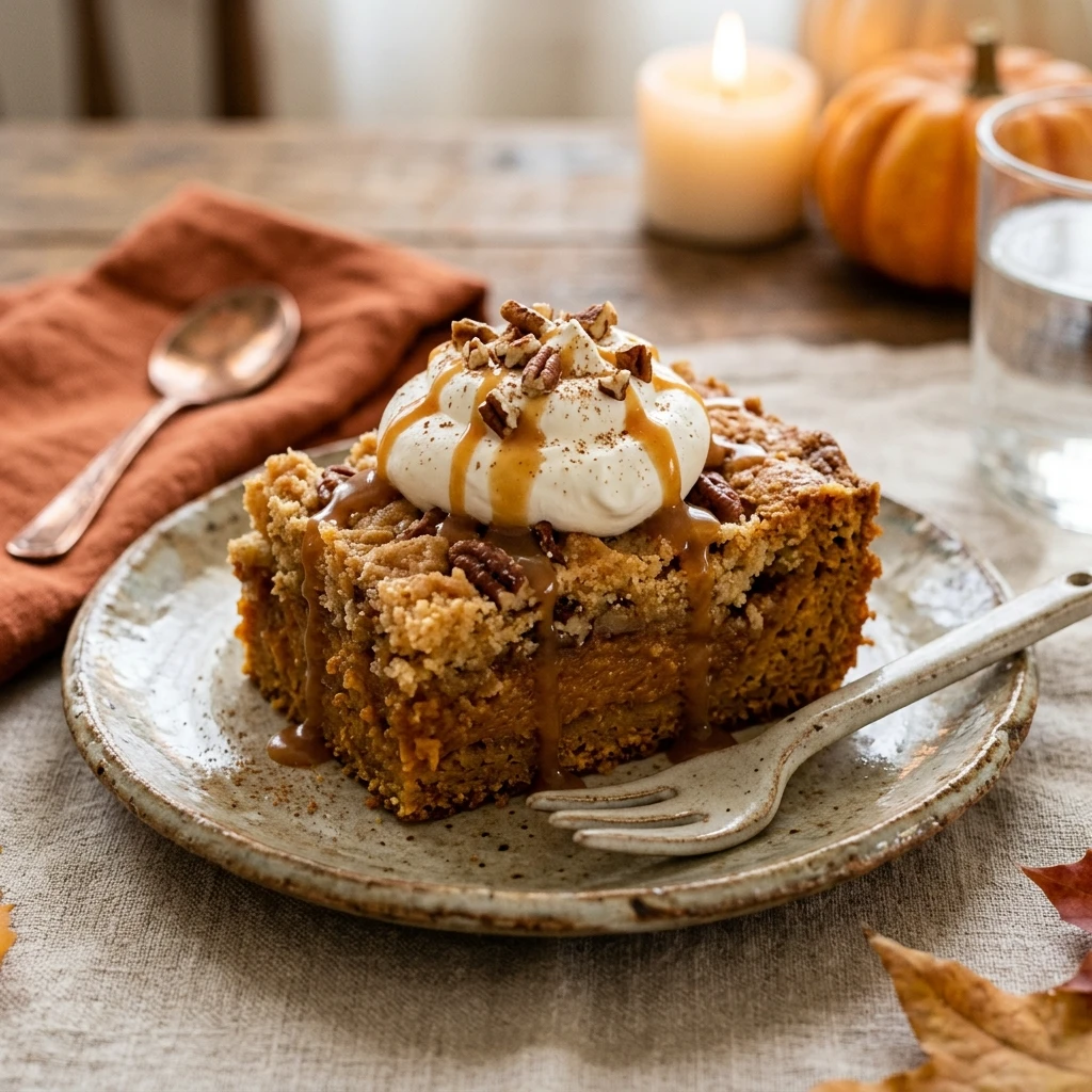 Dump And Bake Pumpkin Dump Cake 3 Ingredient Thanksgiving Dessert
