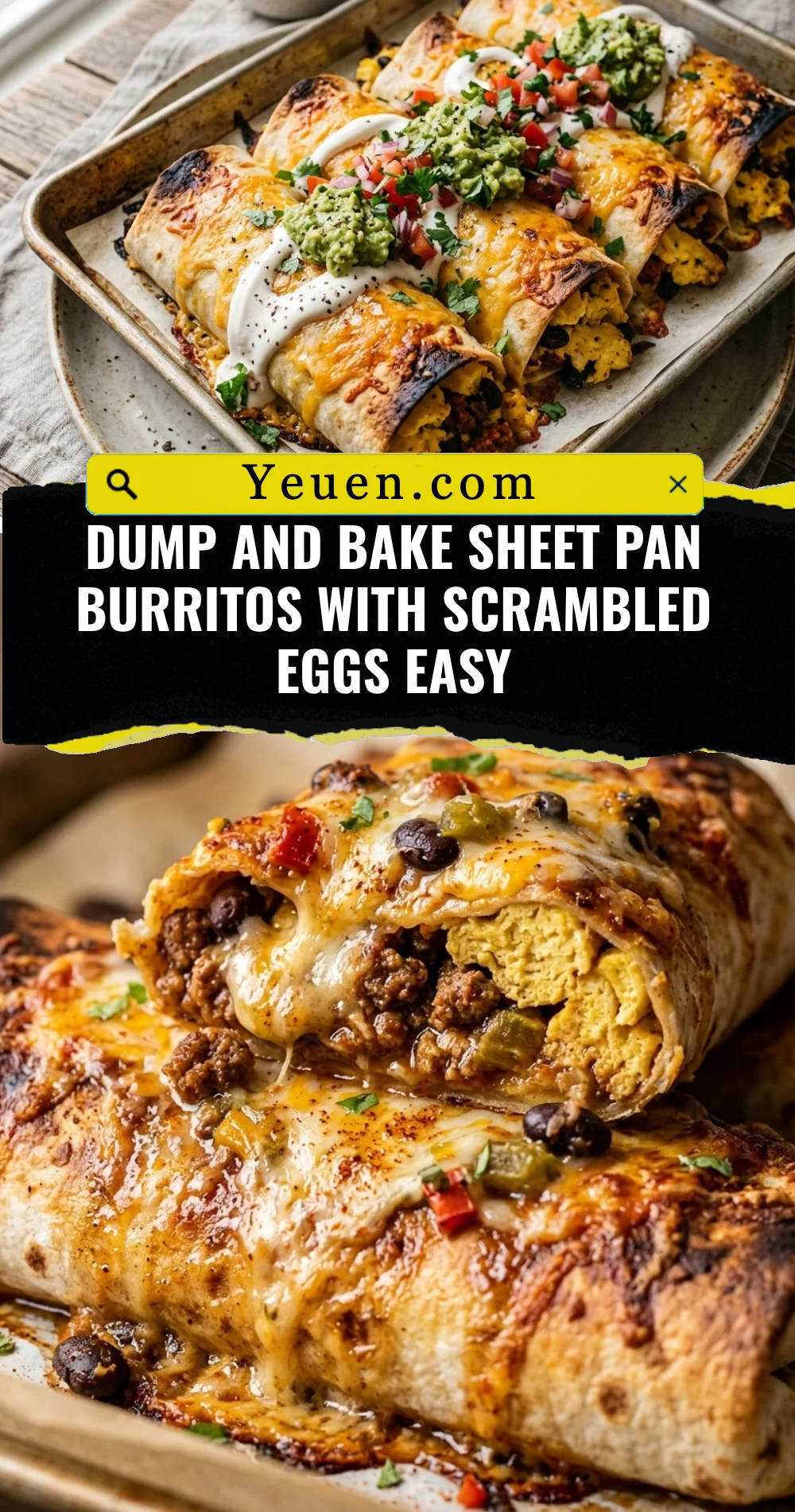 Dump And Bake Sheet Pan Burritos With Scrambled Eggs Easy