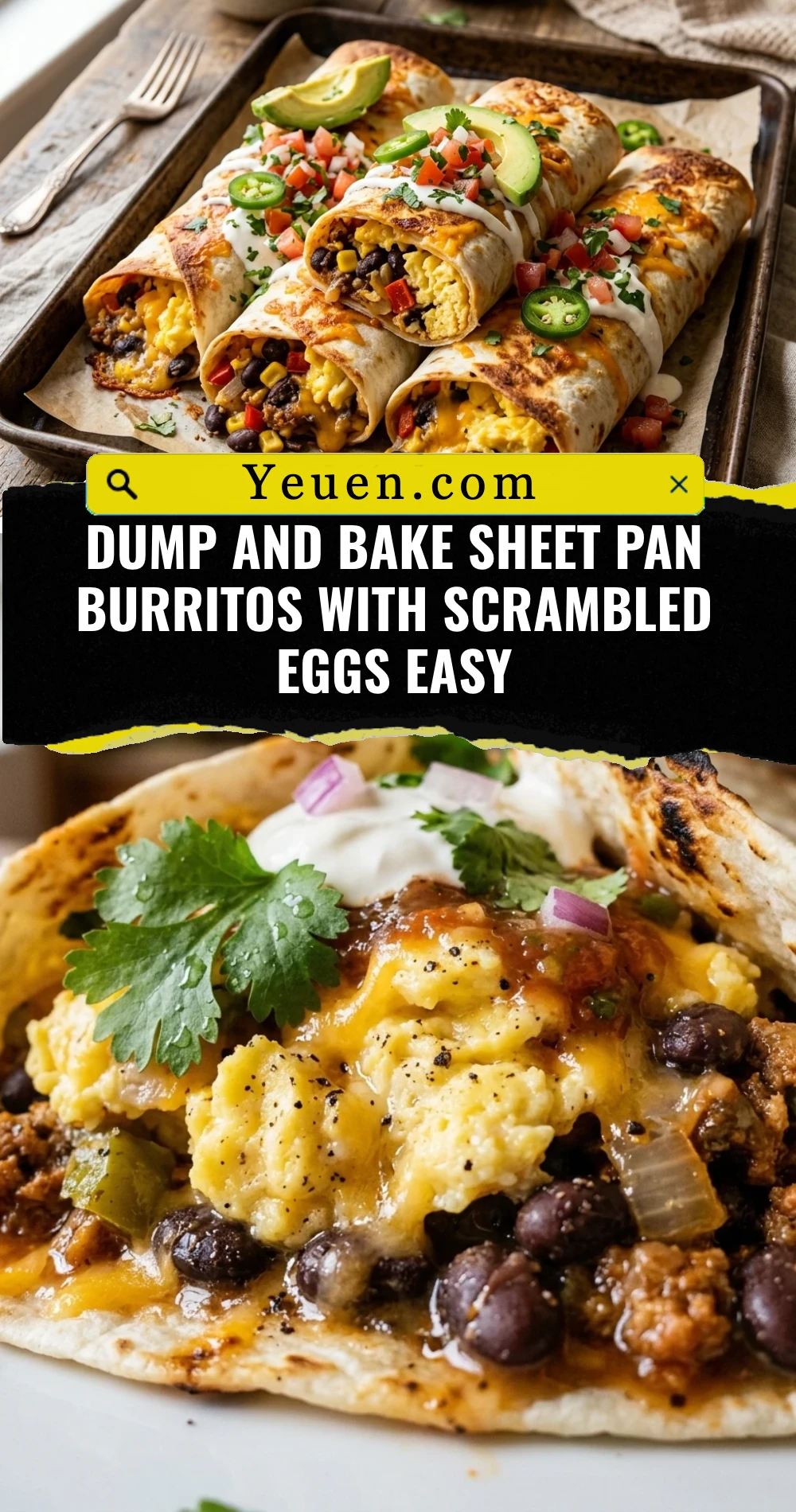 Dump And Bake Sheet Pan Burritos With Scrambled Eggs Easy