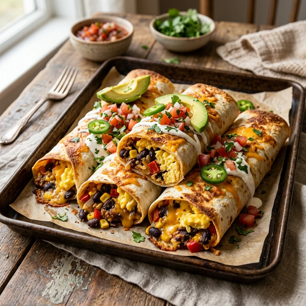 Dump And Bake Sheet Pan Burritos With Scrambled Eggs Easy