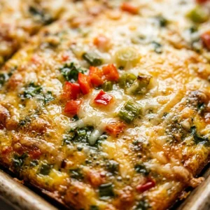 Dump And Bake Sheet Pan Eggs With Cheese And Veggies Feeds 12