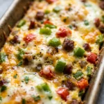 Dump And Bake Sheet Pan Eggs With Cheese And Veggies Feeds 12