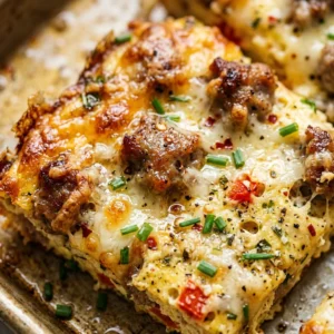 Dump And Bake Sheet Pan Eggs With Sausage And Cheese Family