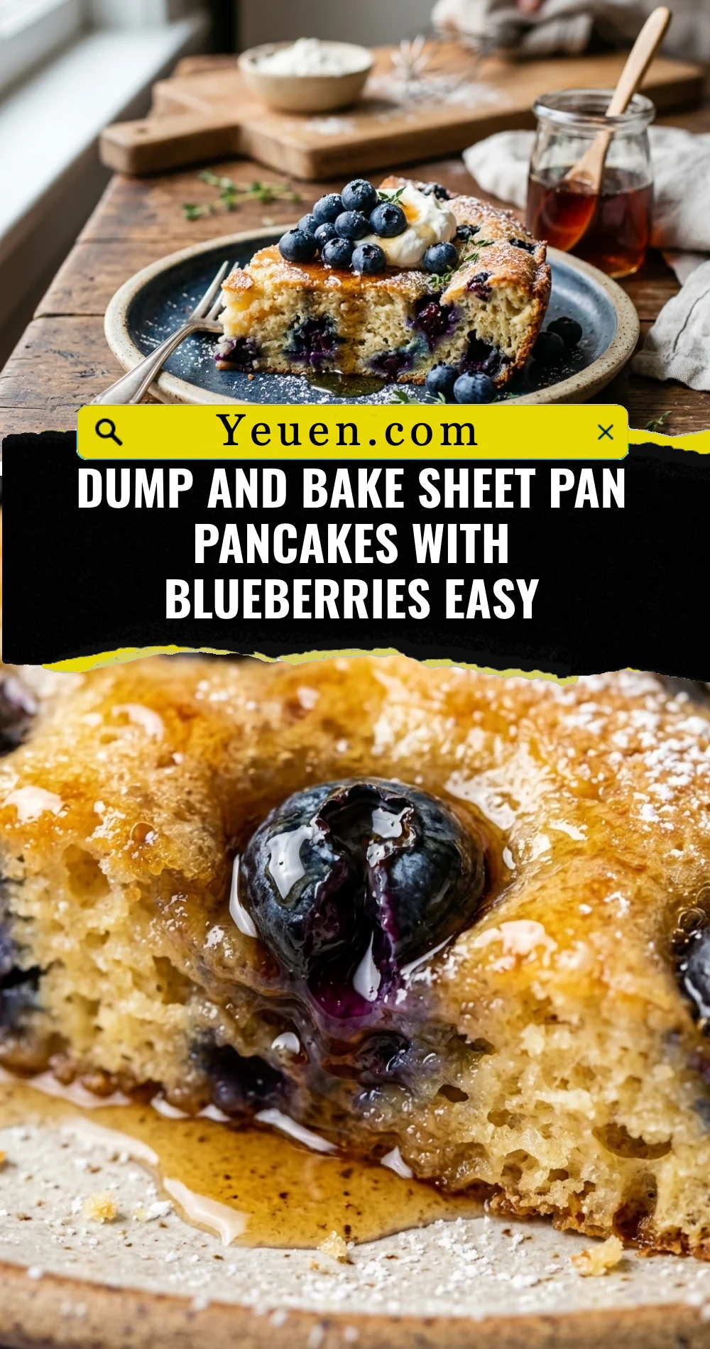 Dump And Bake Sheet Pan Pancakes With Blueberries Easy