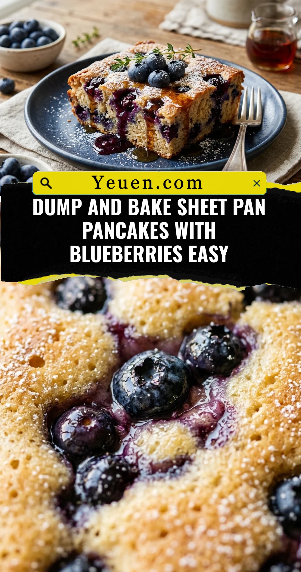 Dump And Bake Sheet Pan Pancakes With Blueberries Easy