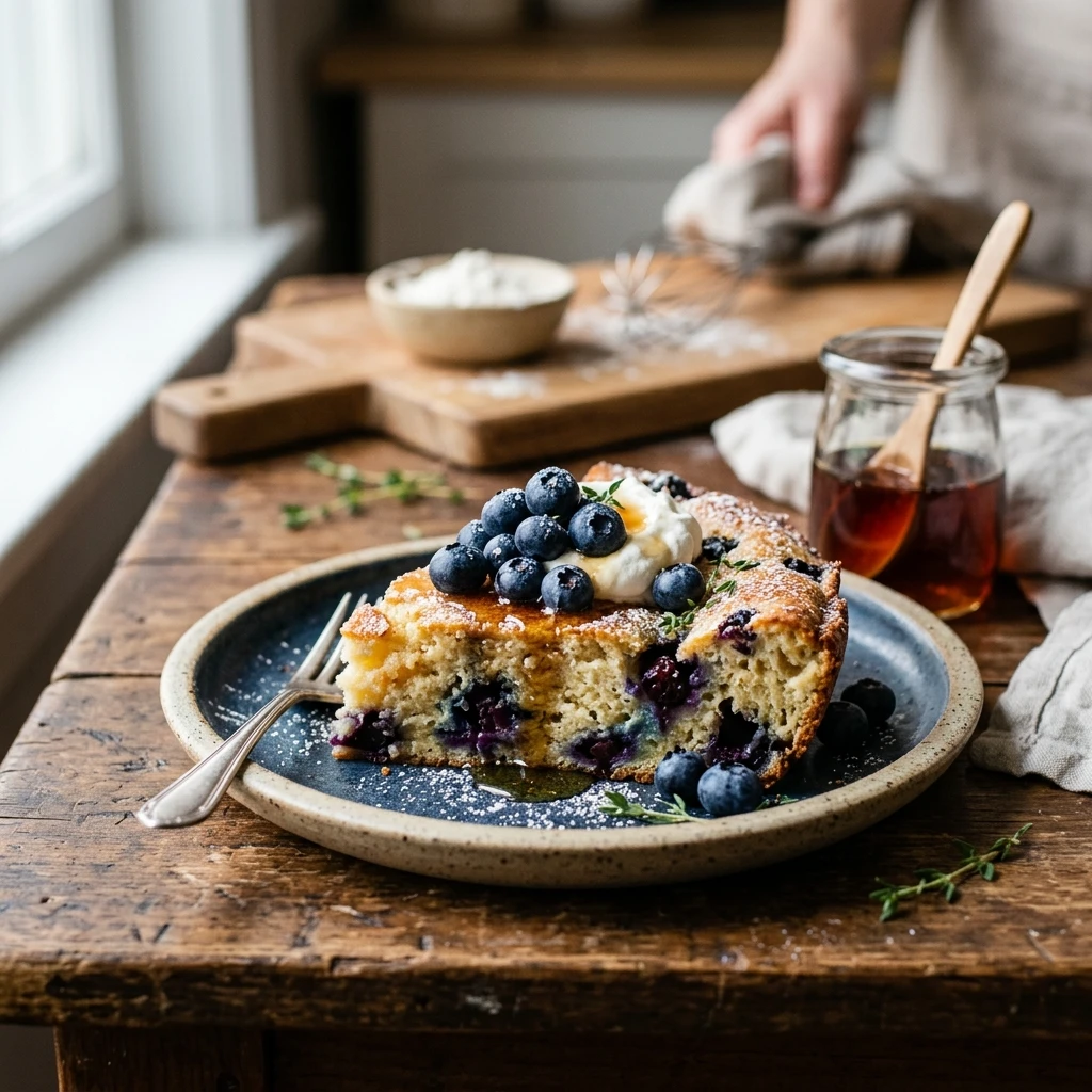 Dump And Bake Sheet Pan Pancakes With Blueberries Easy