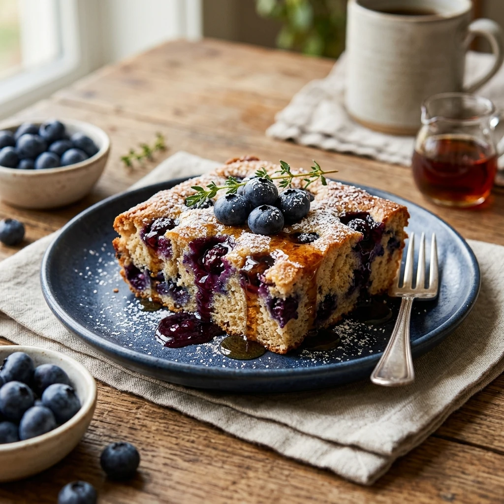 Dump And Bake Sheet Pan Pancakes With Blueberries Easy