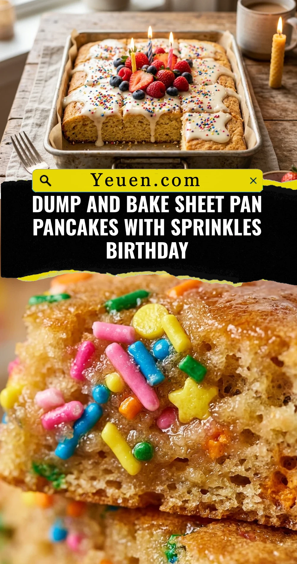 Dump And Bake Sheet Pan Pancakes With Sprinkles Birthday