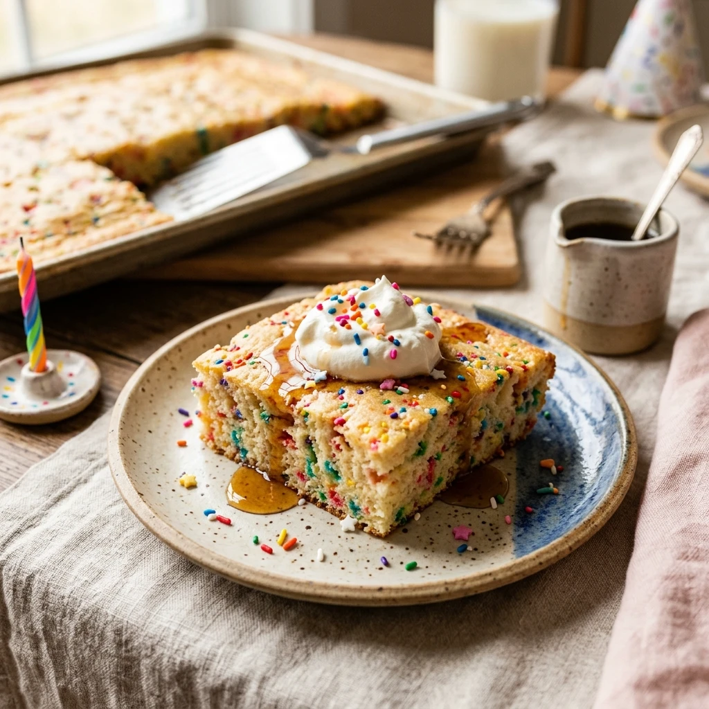 Dump And Bake Sheet Pan Pancakes With Sprinkles Birthday