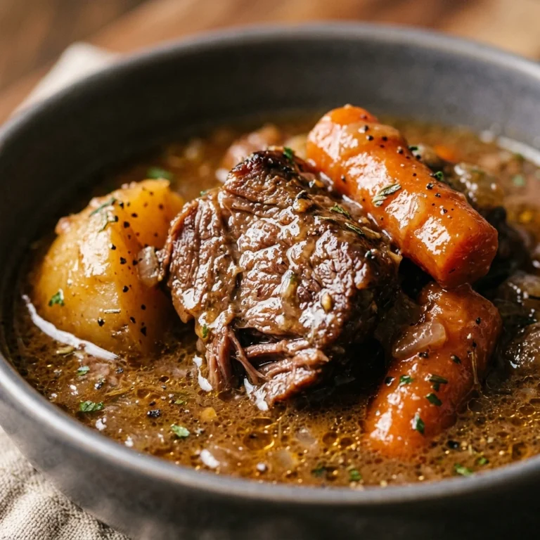 Dump & Bake Slow Cooker Beef Stew 3 Ingredient Winter Cozy