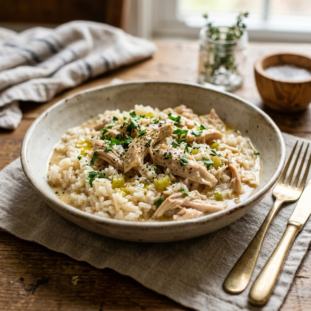 Dump & Bake Slow Cooker Chicken And Rice 3 Ingredient Feed A Crowd