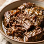 Dump & Bake Slow Cooker Pot Roast 3 Ingredient No Prep