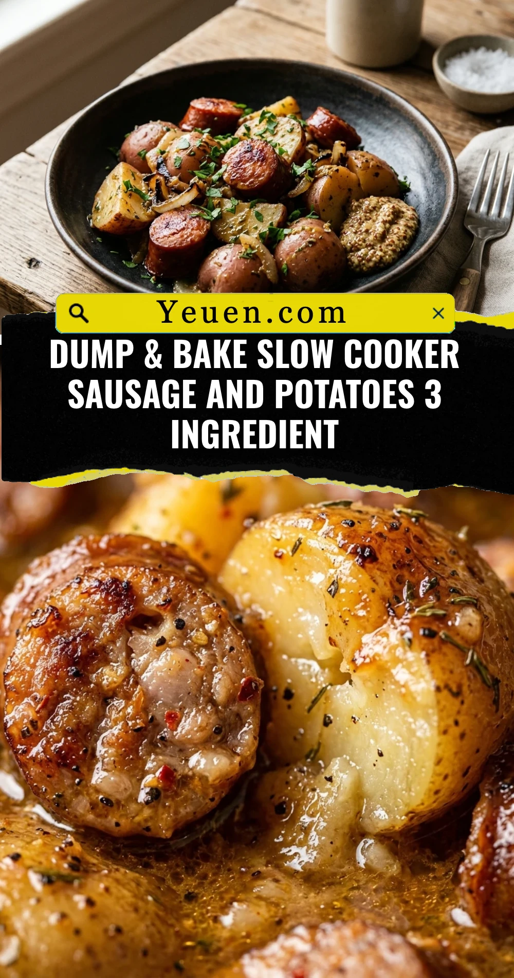 Dump & Bake Slow Cooker Sausage And Potatoes 3 Ingredient