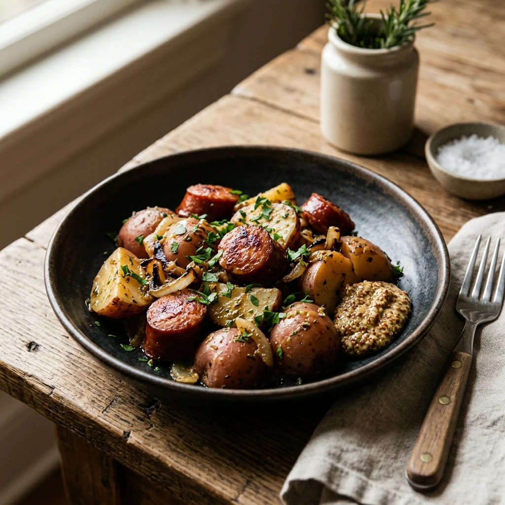 Dump & Bake Slow Cooker Sausage And Potatoes 3 Ingredient