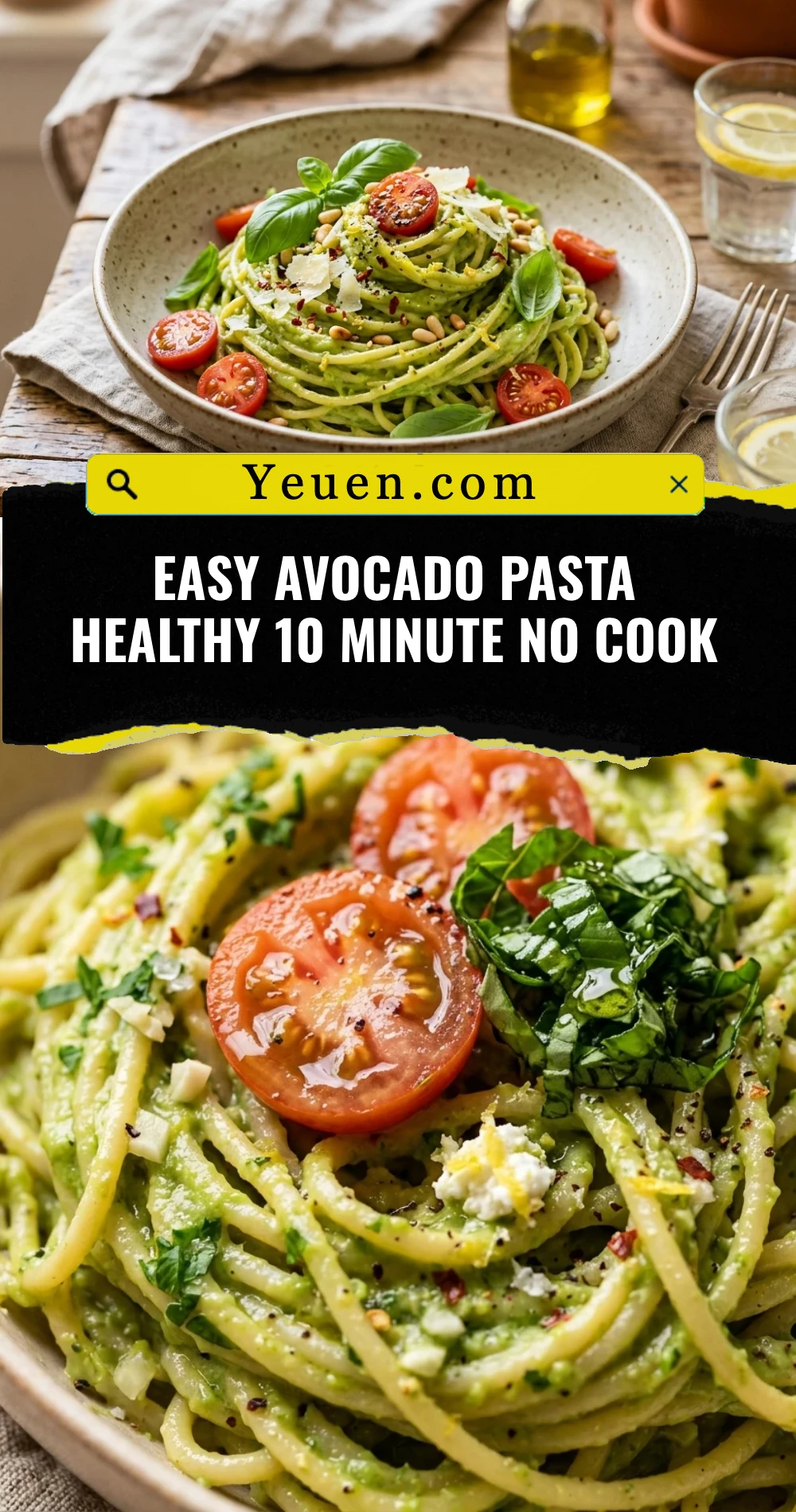Easy Avocado Pasta Healthy 10 Minute No Cook