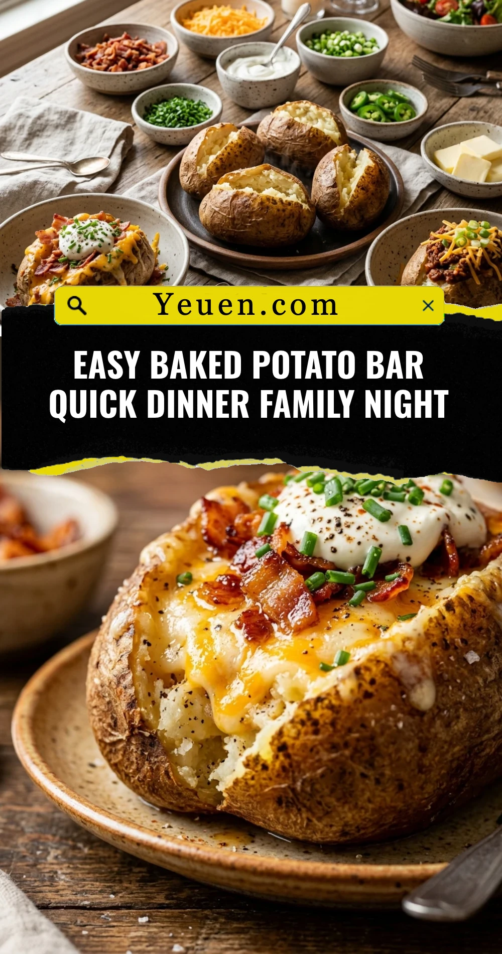 Easy Baked Potato Bar Quick Dinner Family Night
