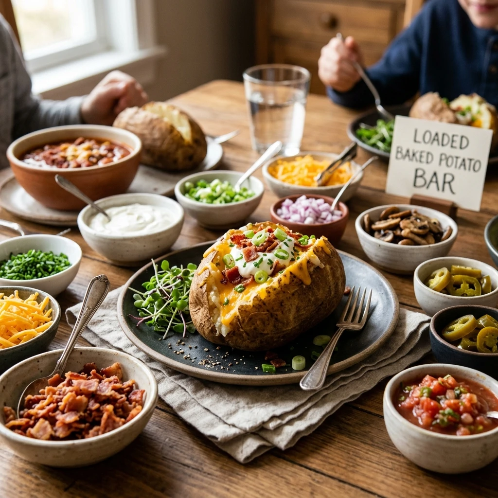 Easy Baked Potato Bar Quick Dinner Family Night