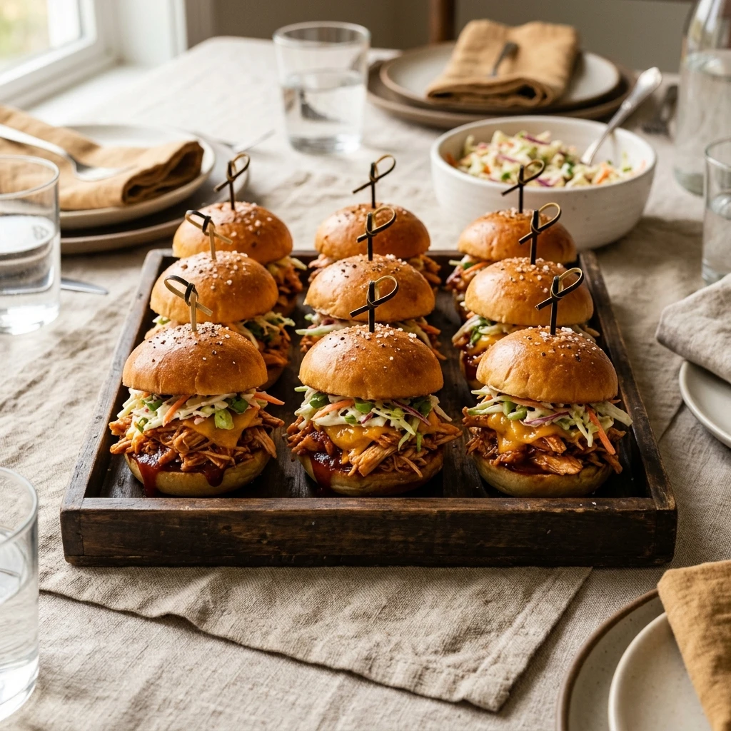 Easy BBQ Chicken Sliders 10 Minute Party Food