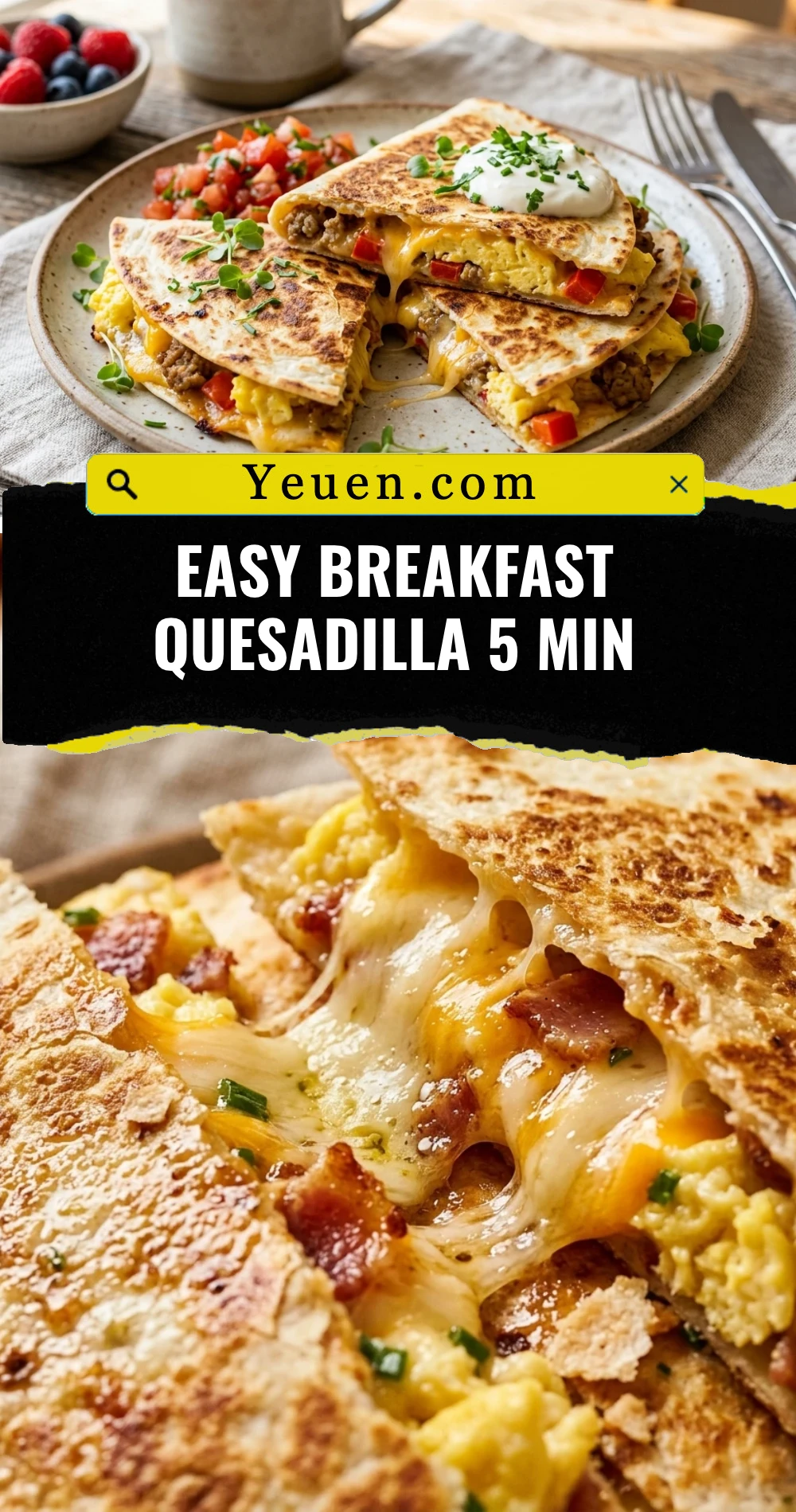 Easy Breakfast Quesadilla 5 Min