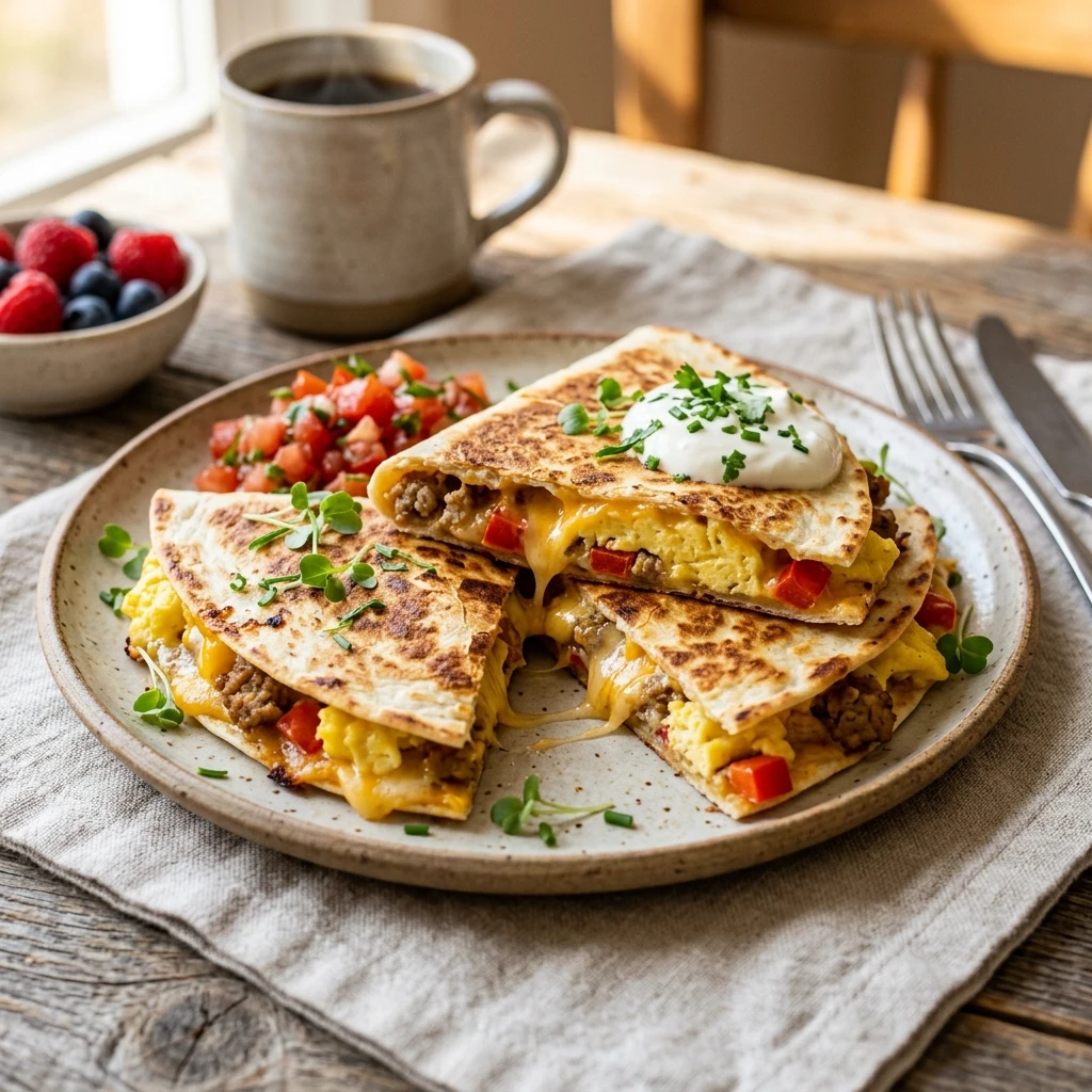 Easy Breakfast Quesadilla 5 Min