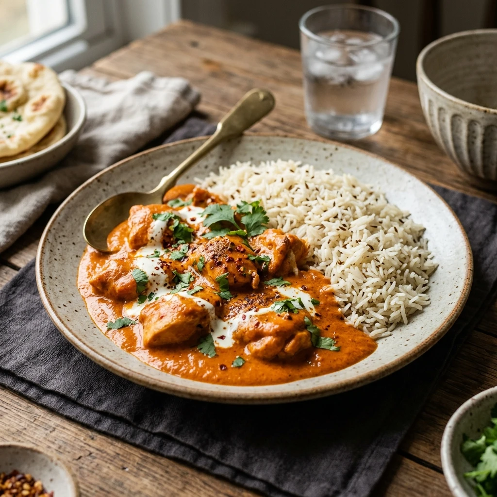 Easy Butter Chicken And Rice 20 Min Takeout At Home