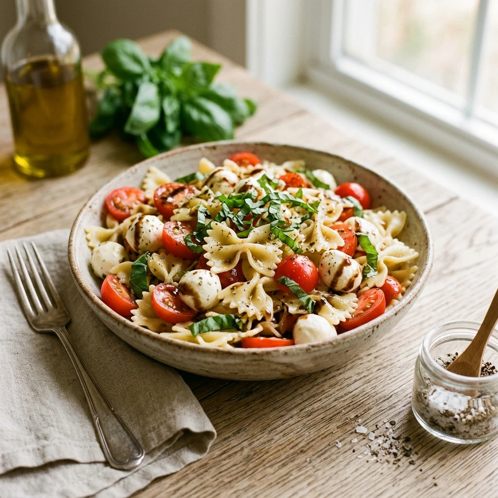 Easy Caprese Pasta Salad 10 Minute No Cook