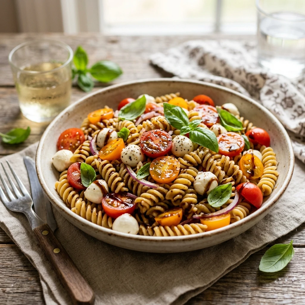 Easy Caprese Pasta Salad 10 Minute No Cook