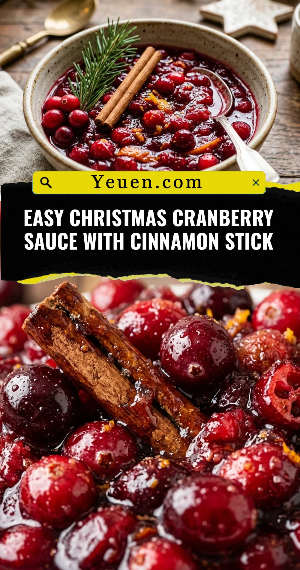 Easy Christmas Cranberry Sauce With Cinnamon Stick
