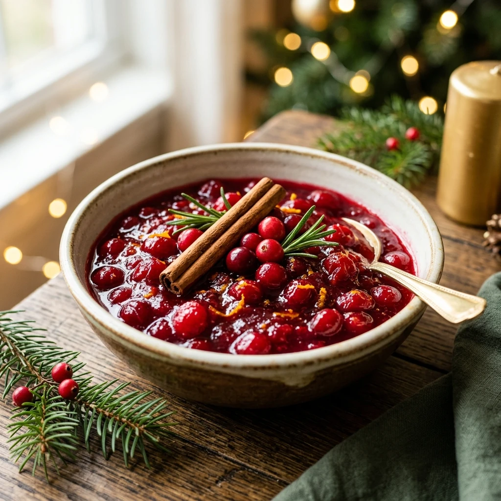 Easy Christmas Cranberry Sauce With Cinnamon Stick