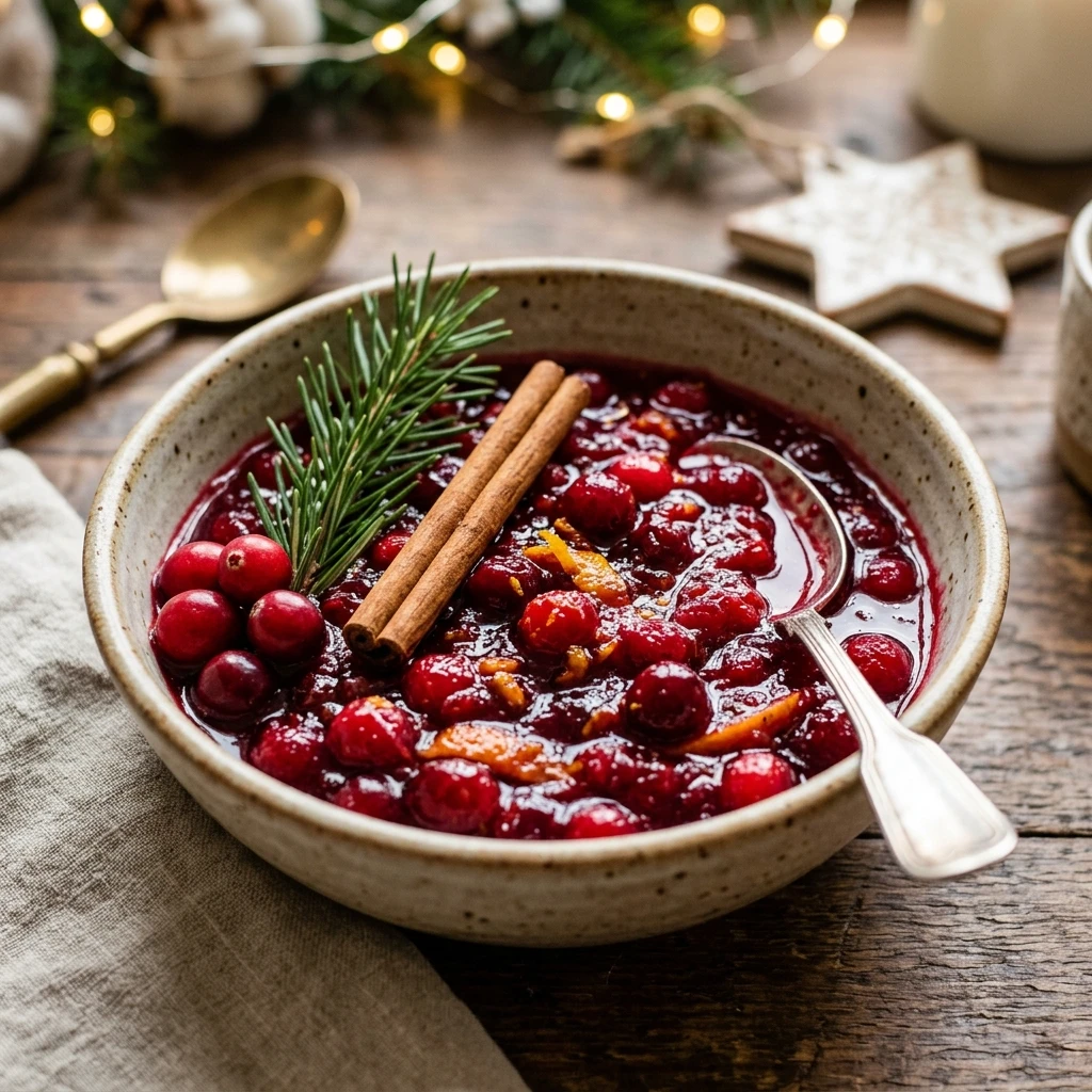 Easy Christmas Cranberry Sauce With Cinnamon Stick